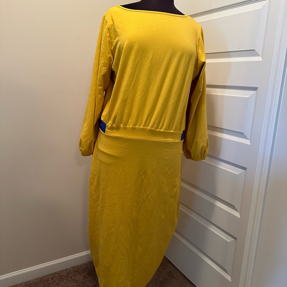 Yellow Dress with Blue Accents